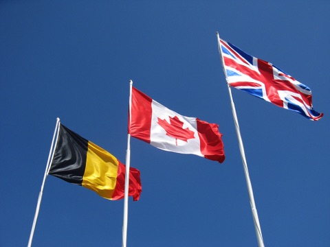 Flags at Utah Beach