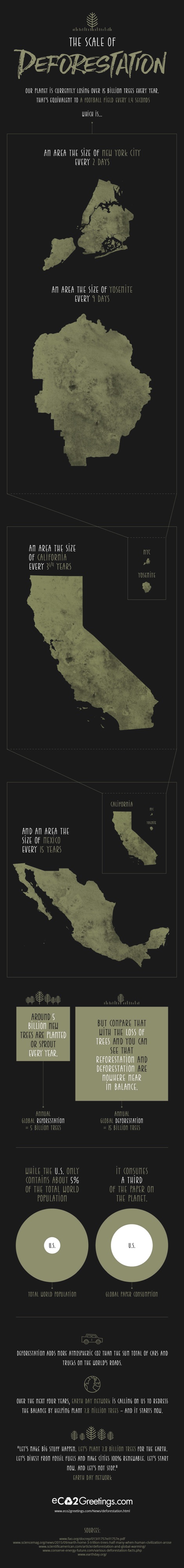 The scale of deforestation infographic
