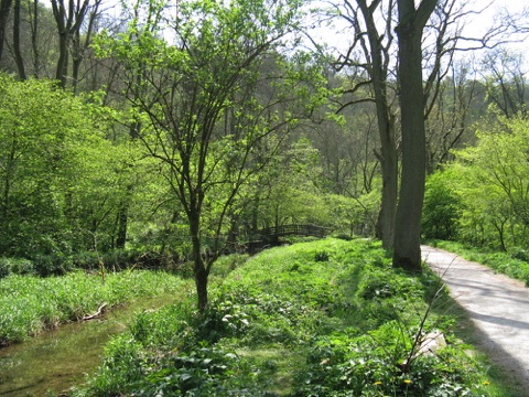 Path and bridge in Lathkill Dale
