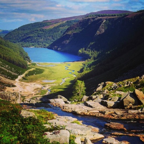 View over the lake at Glendalough in County Wicklow