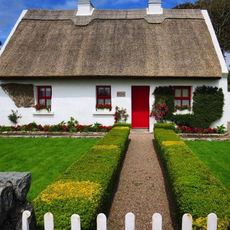 Traditional thatched cottage in Connemara, Co. Galway