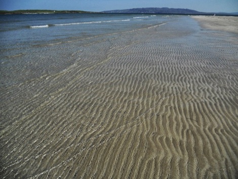 Ripples in the sand on the beach in County Donegal